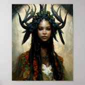 Antler Fae 3 Fairy Fantasy Art Poster (Voorkant)