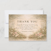 Antler Floral Boho Wedding Bedankkaart (Voorkant)