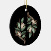 Antler met groene tak keramisch ornament (Rechts)