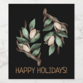 Antler met groene tak wijn etiket (Enkel label)