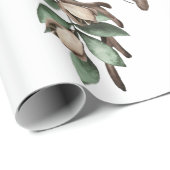 Antler met groenvertakkingspapier cadeaupapier (Rol Hoek)