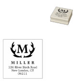 Antler Monogram Initiaal Adres Rubber Stamp Rubberstempel (Gestempeld)