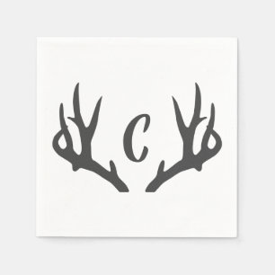 Antler monogram servet