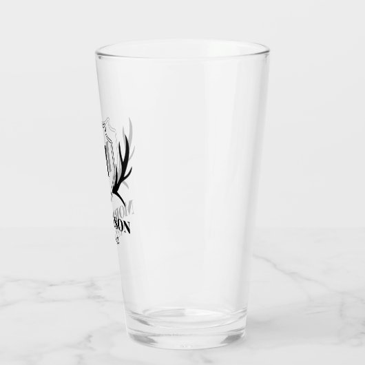 Antler & Shield Rustic Monogram Glas (Links)