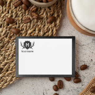 Antler & Shield Rustic Monogram Post-it® Notes