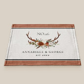 Antler terracotta sage green botanical floral deurmat