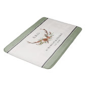 Antler terracotta sage green botanical floral show badmat (Gekanteld)