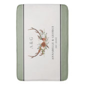 Antler terracotta sage green botanical floral show badmat (Voorkant Verticaal)