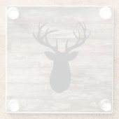 Antler Wood Schilderen Rustische stijl Glazen Onderzetter (Achterkant)