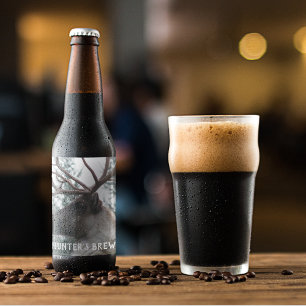 Antlered Cariou Foto gepersonaliseerd Bier Etiket