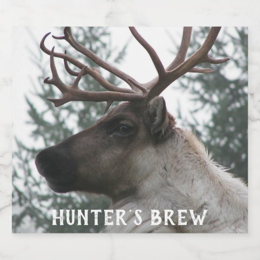 Antlered Cariou Foto gepersonaliseerd Bier Etiket (Enkel label)