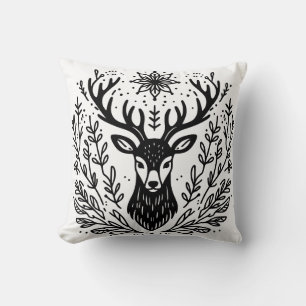 Antlered Deer Botanical Art Kussen