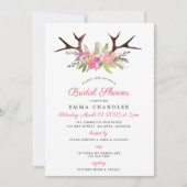 Antlers and Flowers Rustiek Vrijgezellenfeest Kaart (Voorkant)