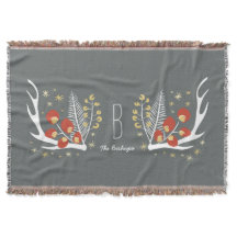 Antlers Berries en Pine | Throw Blanket