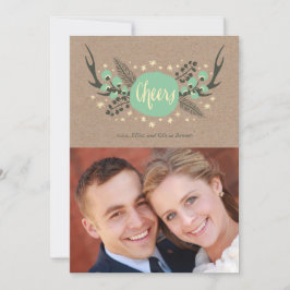 Antlers, bessen en dennen vakantie fotokaart feestdagenkaart