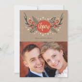 Antlers en Pine Holiday Fotokaart Feestdagenkaart (Voorkant)