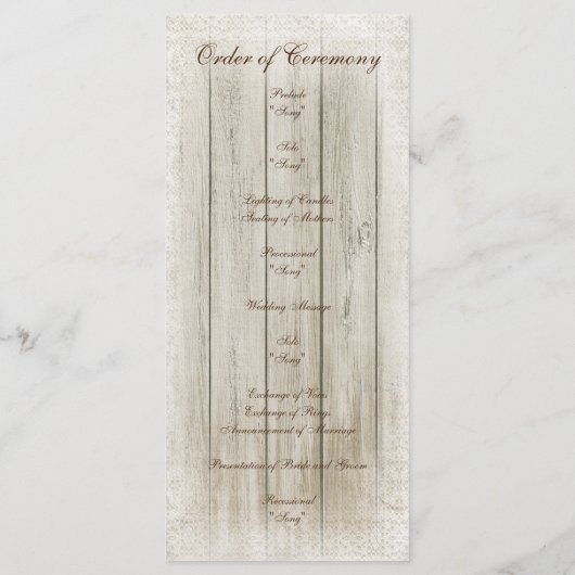 Antlers en Rozen Roze Bruiloft Programma Programmakaart (Achterkant)