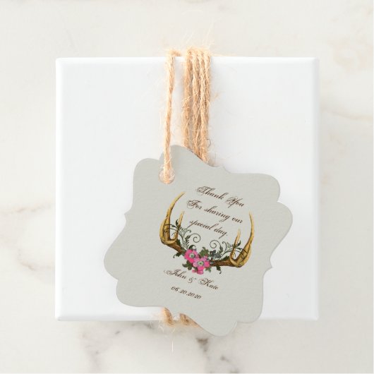 Antlers en Rozen Roze Dank u Label (In situ)