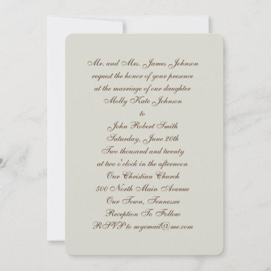 Antlers en Rozen Uitnodiging tot huwelijk (Achterkant)