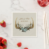 Antlers en Rozen Wedding Napkins Servet (Insitu)
