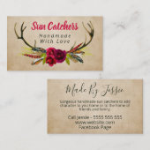 Antlers Handmade Sun Catchers Visitekaartje (Voorkant / Achterkant)