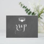 Antlers & Heart Tying the Knot Wedding RSVP (Staand voorkant)