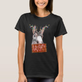 Antlers Lights Ondeugend Teken Kerstmis Ezel T-shirt (Voorkant)