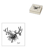 Antlers met bloemen stempel (Gestempeld)