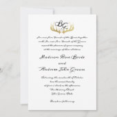 Antlers Monogram en Woodland Trees Wedding Kaart (Voorkant)