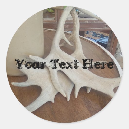 Antlers op display ronde sticker (Voorkant)