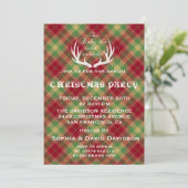 Antlers Red Green Pset met kerstfeest uitnodiging (Staand voorkant)