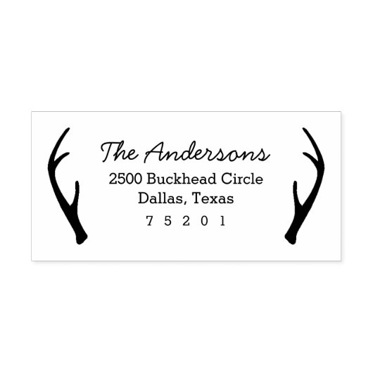 Antlers retouradres rubberstempel (Afrduk)