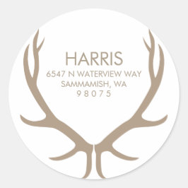 Antlers Retouradreslabel Ronde Sticker