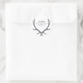 Antlers Retouradreslabel Ronde Sticker (Tas)