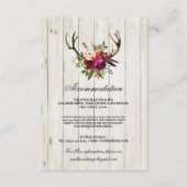Antlers Rustic Accommodation Wood Wedding Cards Informatiekaartje (Voorkant)