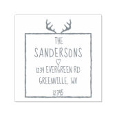Antlers rustieke bosgrond kalm bos retouradres  zelfinktende stempel (Design)