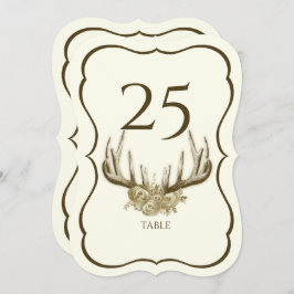 Antlers Scallop Table Number Kaart