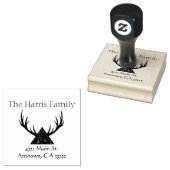 Antlers Silhouette Persoonlijk Rubberstempel (Gestempeld)