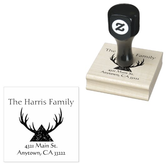Antlers Silhouette Persoonlijk Rubberstempel (Gestempeld)