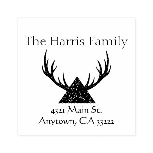 Antlers Silhouette Persoonlijk Rubberstempel (Afrduk)