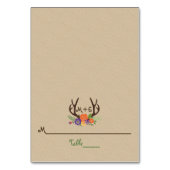 Antlers & sinaasappel paarse bloemen trouwplaats k kaart (Voorkant)