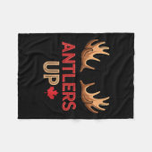 Antlers Up Canadian Pride Funny Canada Flag Moose  Fleece Deken (Voorkant (Horizontaal))
