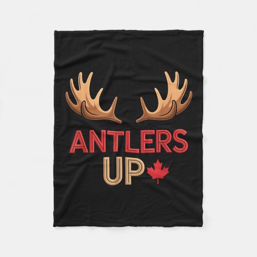 Antlers Up Canadian Pride Funny Canada Flag Moose  Fleece Deken (Voorkant)