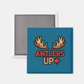 Antlers Up Canadian Pride Funny Canada Flag Moose  Magneet (Voorkant / Achterkant)