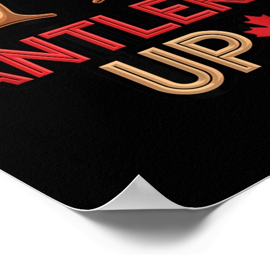 Antlers Up Canadian Pride Funny Canada Flag Moose  Poster (Hoek)