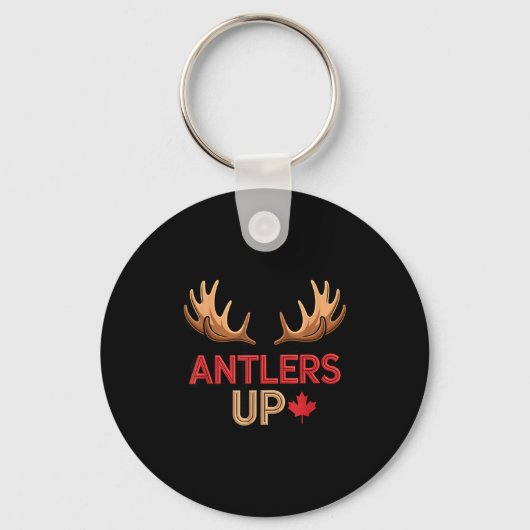 Antlers Up Canadian Pride Funny Canada Flag Moose  Sleutelhanger (Voorkant)