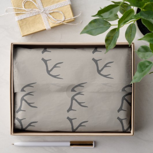 Antlers, zwart en taupe tissuepapier (Geschenk)