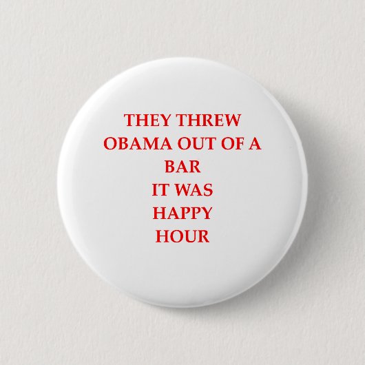 anto obama grap ronde button 5,7 cm (Voorkant)