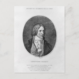 Antoine Christophe Saliceti gegraveerd Briefkaart