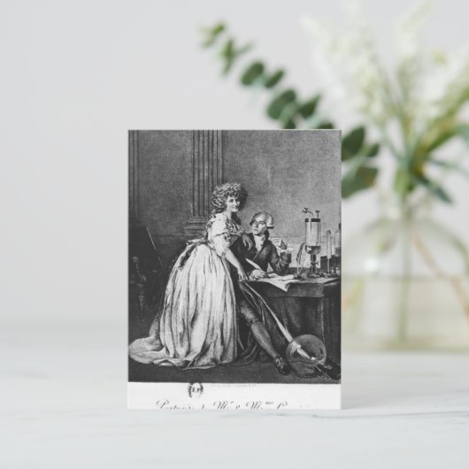 Antoine Laurent Lavoisier en zijn vrouw Briefkaart (Staand voorkant)